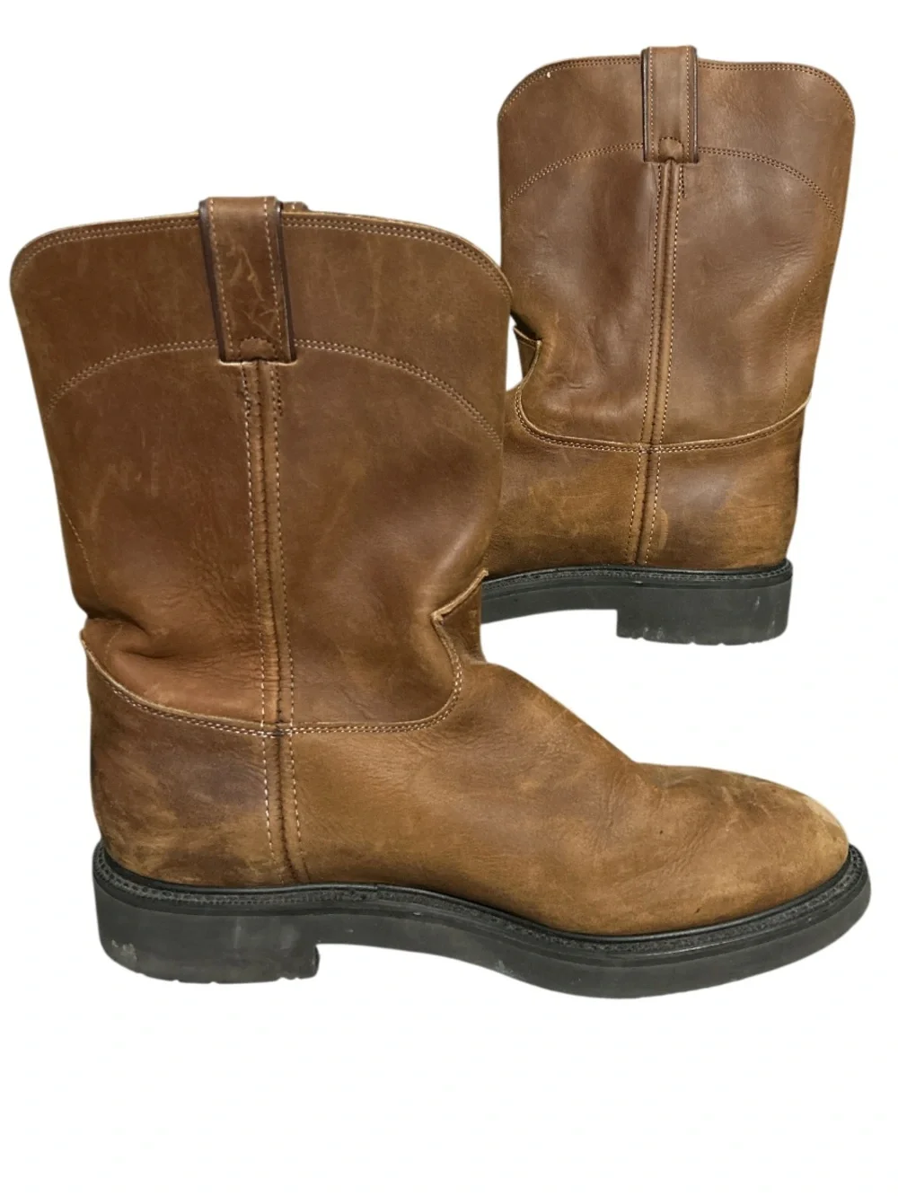 Justin Conductor Pull-On Work Boots Brown Size 12EE